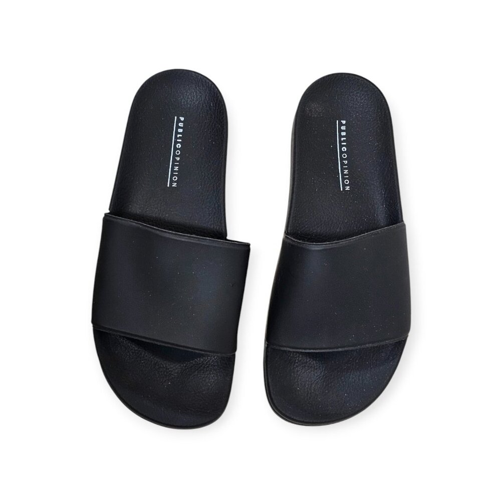 PUBLIC OPINION Black Adjustable Slide Sandals - Men's EU 41 (US 8)